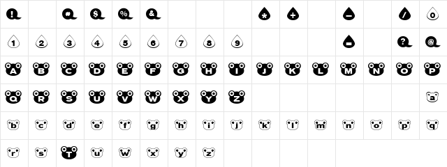 kaeru Regular Character Map kaeru Regular Character Map