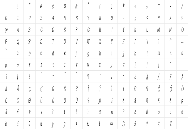 ArgentBobSquish Regular Character Map ArgentBobSquish Regular Character Map