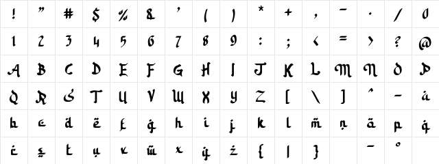 Kahlil Regular Character Map