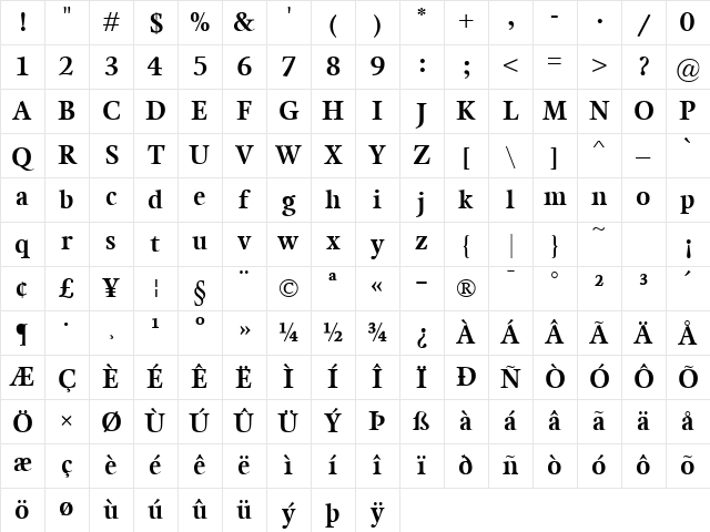 Kalix Bold Character Map Kalix Bold Character Map