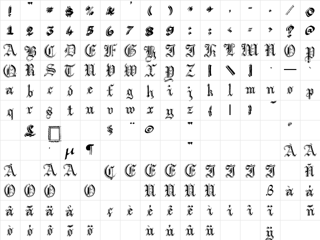 Argor Got Scaqh Regular Character Map
