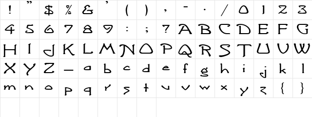 ArgonautExtended Regular Character Map