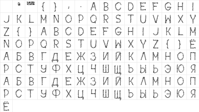 Kaori Regular Character Map