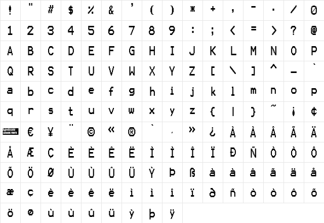 Karma Suture Regular Character Map