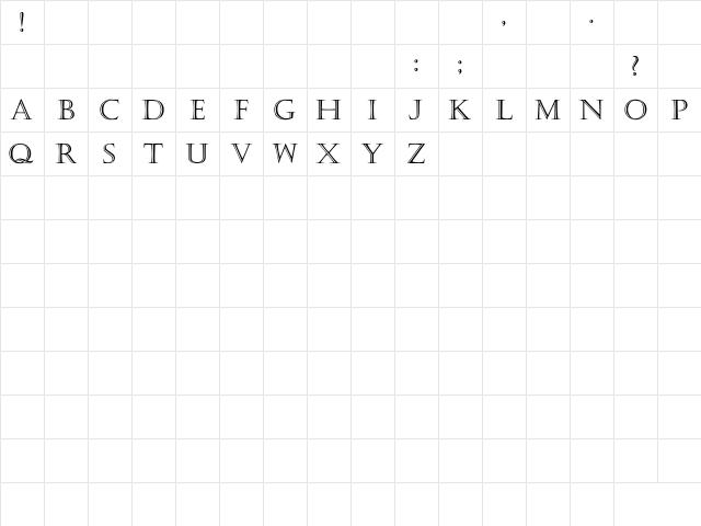 Kaste Regular Character Map Kaste Regular Character Map