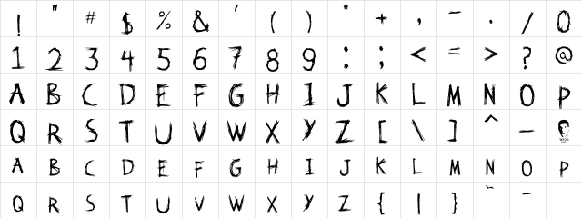 Kat Skratch Regular Character Map Kat Skratch Regular Character Map