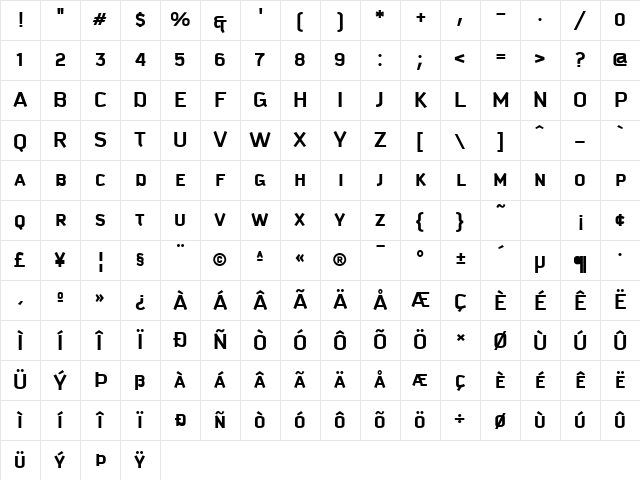 Kautiva Caps Bold Character Map Kautiva Caps Bold Character Map