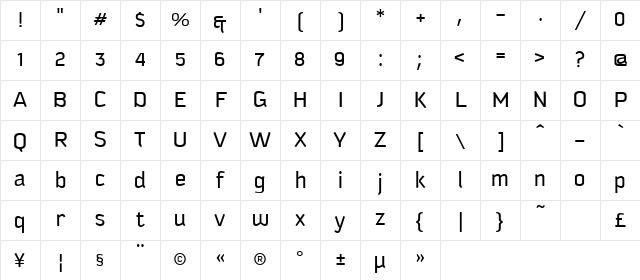 Kautiva Greek Book Regular Character Map