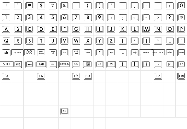KCaps Regular Character Map KCaps Regular Character Map