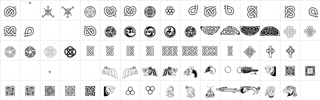 Kells Extras Character Map