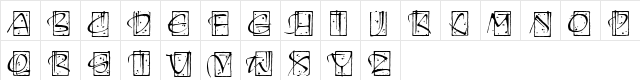 Kendo Initials ITC Light Character Map