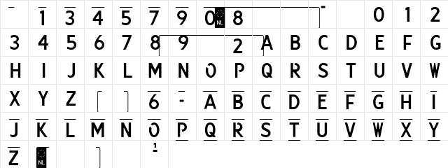 Kenteken Regular Character Map Kenteken Regular Character Map