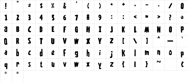 Kentuckyfried Regular Character Map