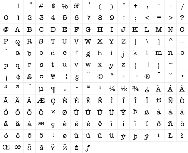 Keyboard Alternate SSi Medium Alternate Character Map Keyboard Alternate SSi Medium Alternate Character Map