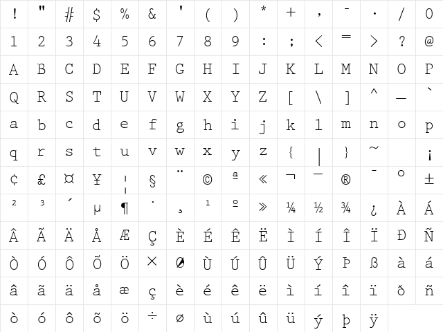 KeyboardEliteSSK Regular Character Map KeyboardEliteSSK Regular Character Map