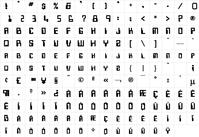 Keys Heavy Normal Character Map