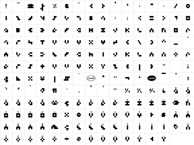 Keystone Normal Character Map