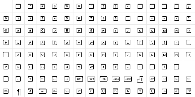 KeyboardTwo Regular Character Map KeyboardTwo Regular Character Map