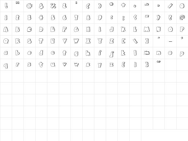 KF Lumpy Regular Character Map KF Lumpy Regular Character Map