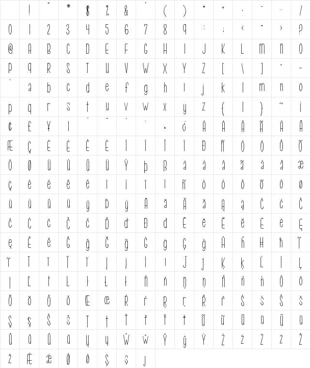 KG Call Me Maybe Regular Character Map
