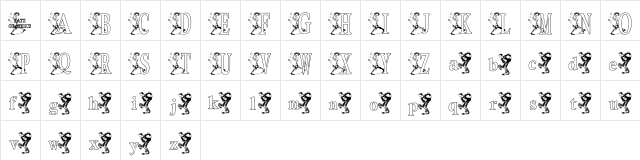 KGDANCE Regular Character Map KGDANCE Regular Character Map