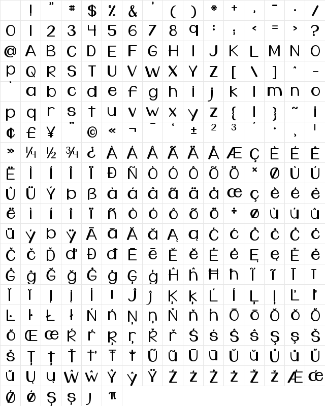KG Dark Side Regular Character Map KG Dark Side Regular Character Map