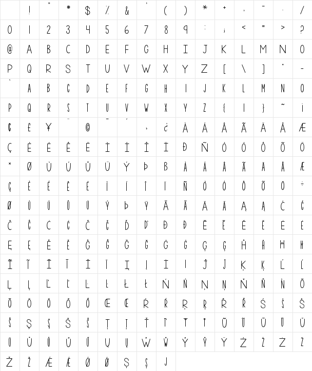 KG One More Night Regular Character Map KG One More Night Regular Character Map
