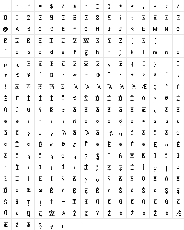 KG Primary Lined NOSPACE Regular Character Map KG Primary Lined NOSPACE Regular Character Map
