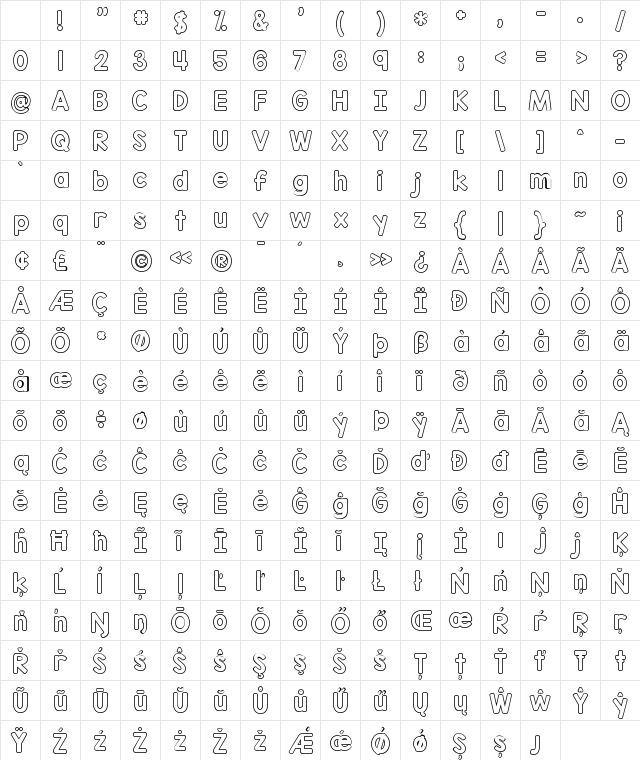 KG Red Hands Outline Regular Character Map KG Red Hands Outline Regular Character Map