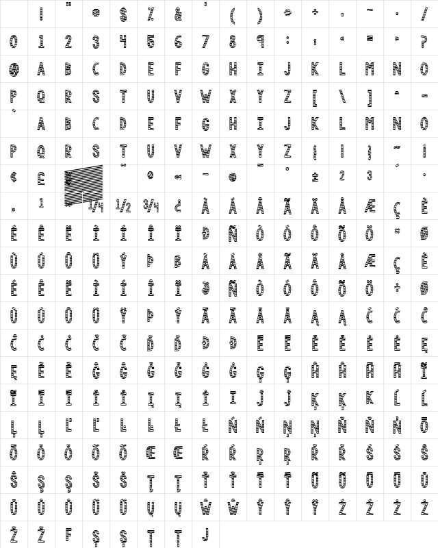 KG Someone You Loved Stripes Regular Character Map KG Someone You Loved Stripes Regular Character Map