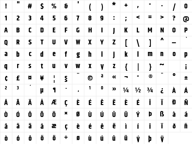 Khand Black Regular Character Map