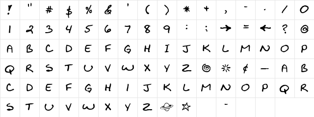 Kibby Bold Character Map Kibby Bold Character Map