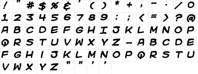 Kid Kosmic Bold Character Map Kid Kosmic Bold Character Map