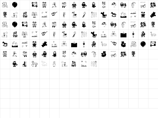 KidsStuff Regular Character Map