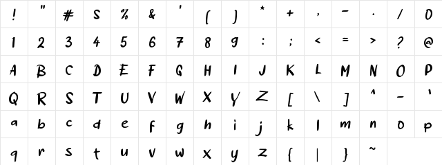 a Acakadut Regular Character Map a Acakadut Regular Character Map