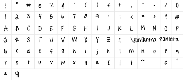 !!! Handwritingg <3 Regular Character Map