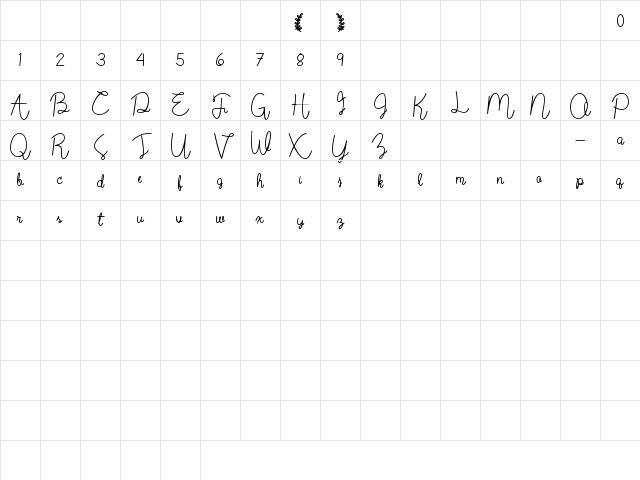 Wild Flower Bold Character Map