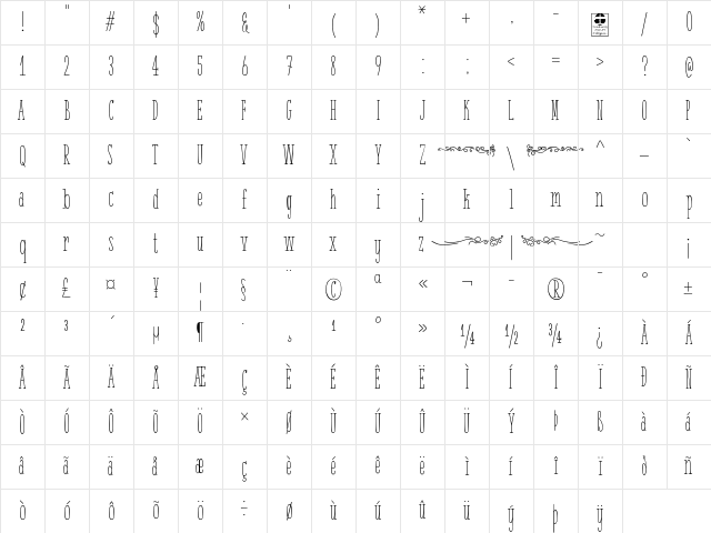 { White Festive } Regular Character Map