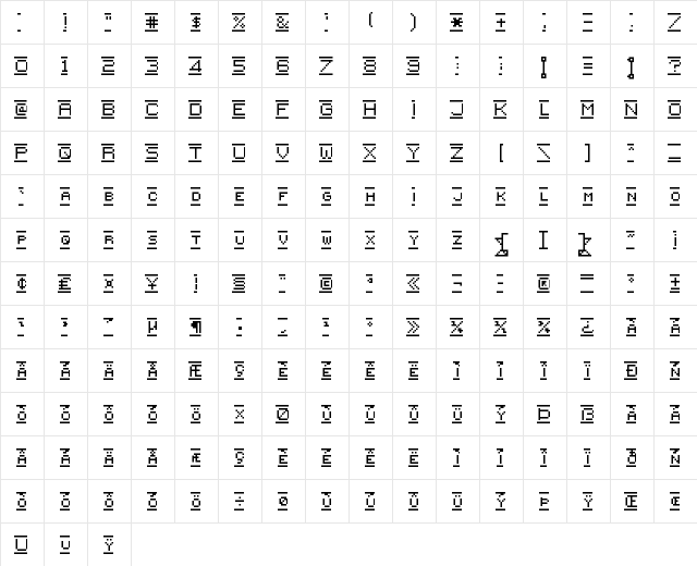 {PixelFlag} Regular Character Map {PixelFlag} Regular Character Map