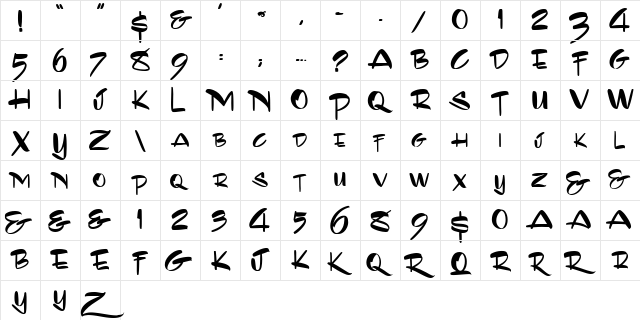 0 RaceCar Casual DNA Regular Character Map