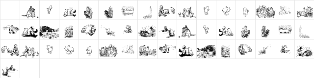 001 Pooh Classic Dings Regular Character Map