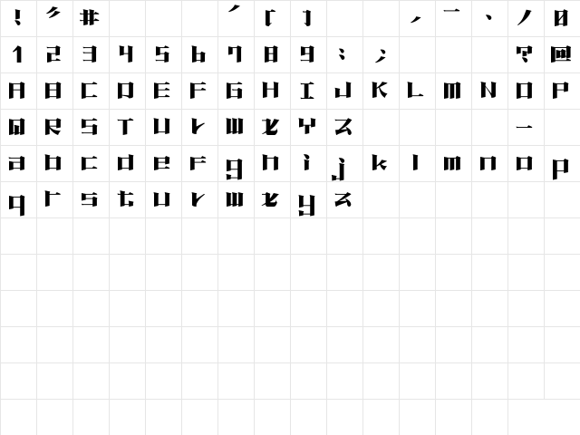 0064_011 Regular Character Map 0064_011 Regular Character Map