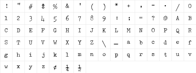 01196c2 Regular Character Map