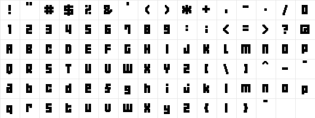 04b_19 Regular Character Map 04b_19 Regular Character Map