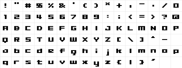 04b09 Regular Character Map 04b09 Regular Character Map