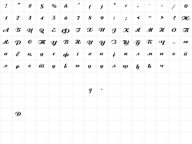 1 Ariston Regular Character Map 1 Ariston Regular Character Map