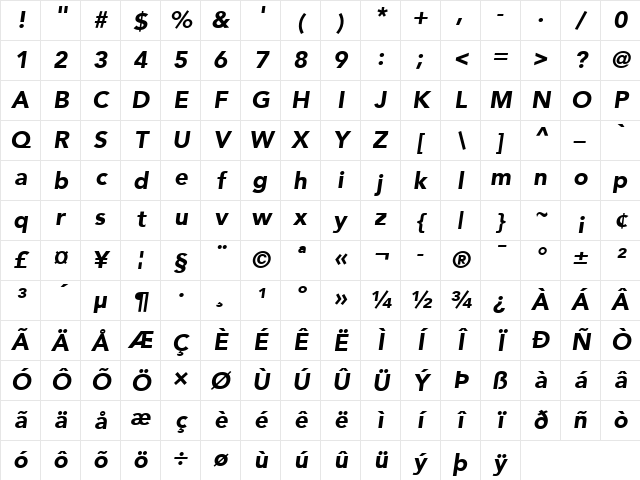 Avenir Regular Character Map Avenir Regular Character Map
