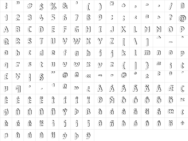 14 LED Rised Black Character Map