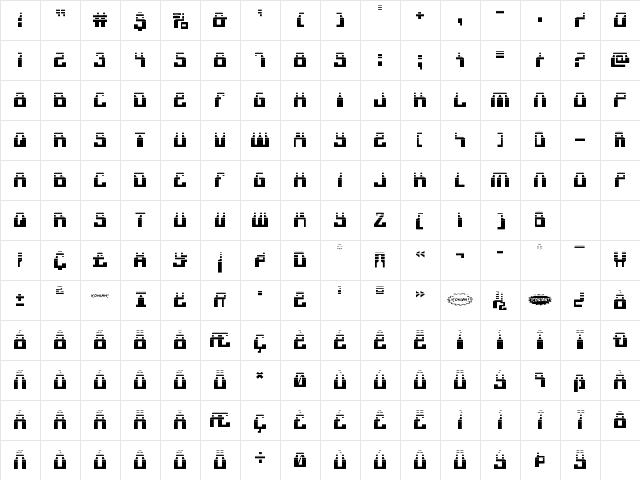 1968 Odyssey Halftone Regular Character Map 1968 Odyssey Halftone Regular Character Map