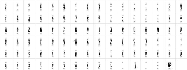 1980 Portable Bold Italic Character Map